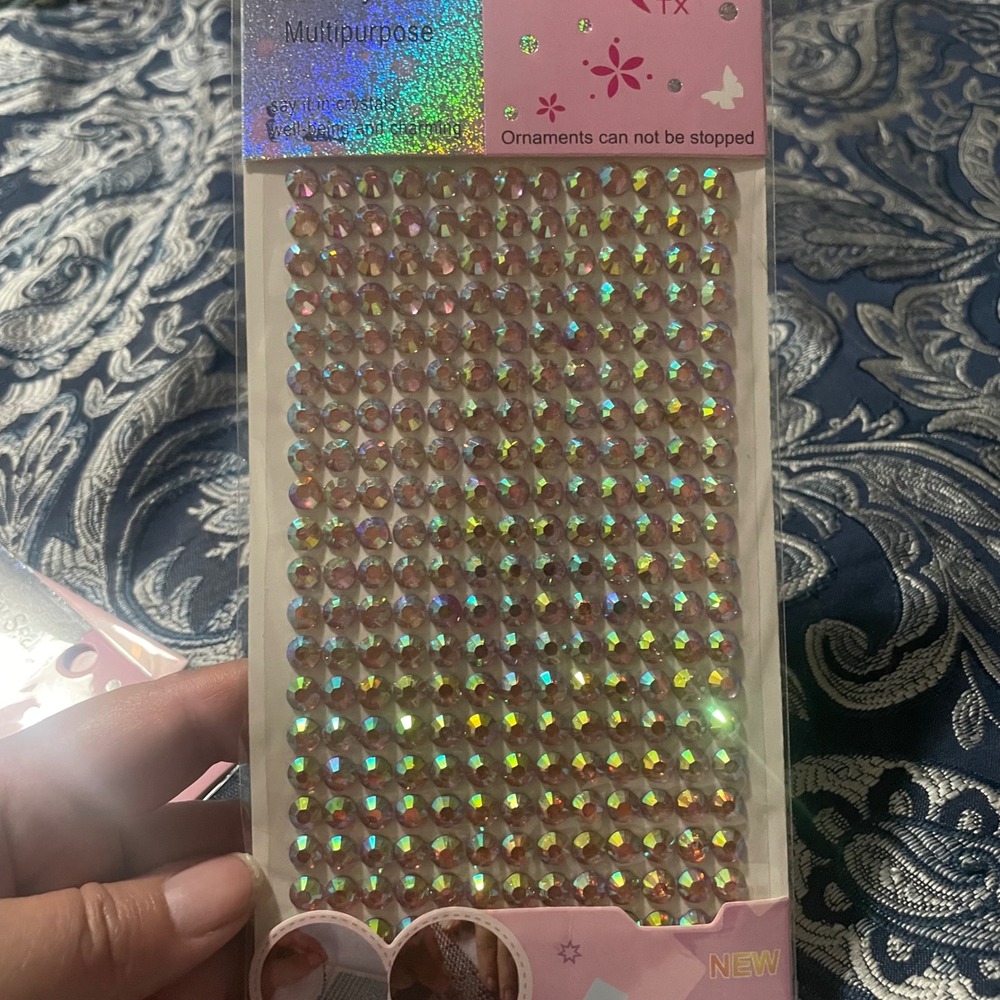 Multipurpose Pink Rhinestone Stickers Self Adhesive Craft Gems Embellishment 6mm